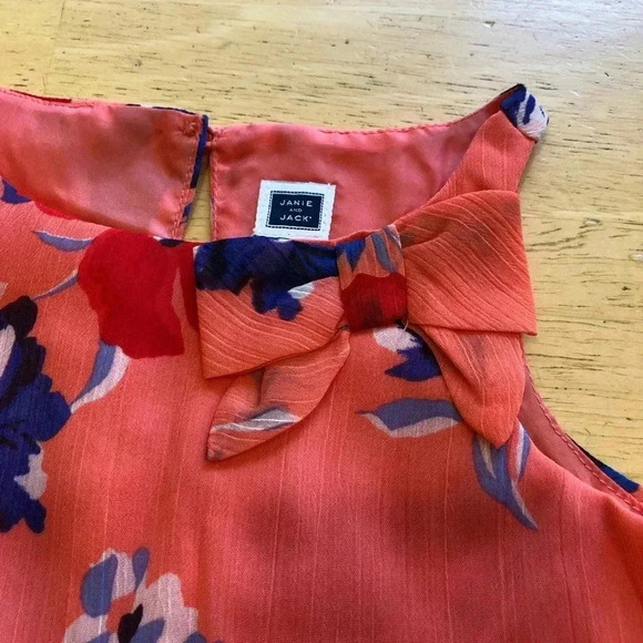 Janie and Jack Corral Pleated Dress with Floral Print NWOT 6-12 Months - Picture 7 of 7